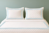 Classic Border Diamond Knitted Cotton Coverlet