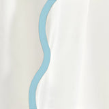 400TC Applique Scalloped Embroidery Cotton Curtain (Set Of 2)