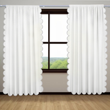 Allena Cotton Scallop Embroidery Curtain (Set Of 2)