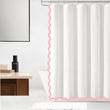 Scallop Thick Banded Cotton Shower Curtain