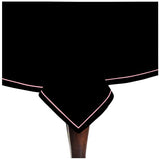 Single Embroidery Border Sateen Cotton Solid Table Cloth - Black
