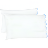 Allena 400TC Cotton Scallop Embroidery Sateen Solid Pillowcases (Set Of 2)