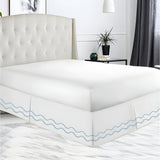 400TC Cotton Double Wavy Embroidered Tailored Bed Skirt