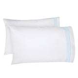 Smart Border 400TC Cotton Embroidery Sateen Solid Pillowcases (Set Of 2)