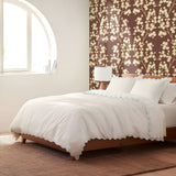 400TC Cotton Sateen Double Scallop Embroidery Duvet Cover Set