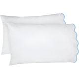 400TC Cotton Scallop Embroidery Sateen Solid Pillowcases (Set Of 2)