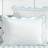 400TC Cotton Scallop Embroidery & Border Sateen Solid Pillow Sham