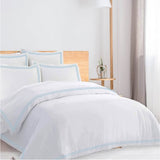 400TC Cotton Triple Edge Embroidery Sateen Solid Duvet Cover Set