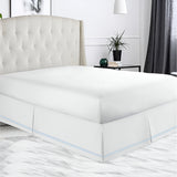 400TC Sateen Solid Cotton Double Embroidered Tailored Bed Skirt