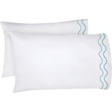 400TC Double Wavy Embroidered Cotton Pillowcases (Set of 2)