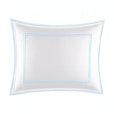 400TC Edge Embroidery & Double Border Cotton Sateen Solid Pillow Sham