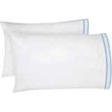 400TC Embroidery & Border Cotton Sateen Solid Pillowcases (Set Of 2)
