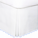 Allena 400TC Sateen Microcheck Cotton Scallop Embroidery Tailored Bed Skirt