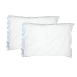 400TC Reverse U Shape Embroidery Cotton Solid Pillowcases (Set Of 2)
