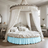 400TC Sateen Solid Cotton Gathered Round Bed Skirt