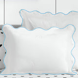 400TC Cotton Scallop Embroidery Sateen Solid Pillow Sham
