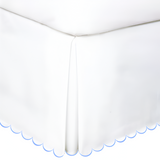 Allena 400TC Sateen Solid Cotton Scallop Embroidery Tailored Bed Skirt