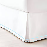 400TC Sateen Cotton Scallop Embroidery & Border Tailored Bed Skirt