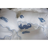 Seahorse Embroidered Cotton Sateen Duvet Cover Set