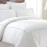 500TC Cotton Single Embroidery Sateen Solid Duvet Cover Set
