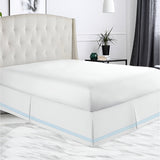 400TC Sateen Solid Cotton Triple Embroidered Tailored Bed Skirt