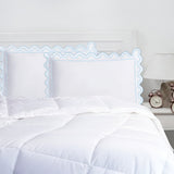 400TC U Shape Scallop Embroidery Cotton Solid Pillow Sham