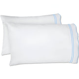 400TC Wavy Embroidery & Border Cotton Sateen Solid Pillowcases (Set Of 2)