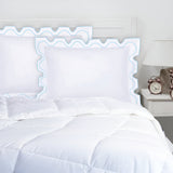 400TC Zig & Zag U Shape Scallop Embroidery Cotton Solid Pillow Sham
