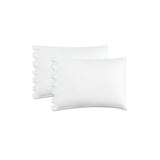 400TC Zig & Zag U Shape Scallop Embroidery Cotton Solid Pillowcases (Set Of 2)