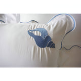 Seahorse Embroidered Cotton Sateen Duvet Cover Set