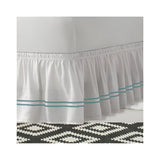 400TC Sateen Solid Cotton Double Embroidered Wrap Around Bed Skirt
