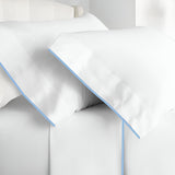 400TC Embroidery Cotton Sateen Solid Pillowcases (Set Of 2)
