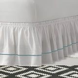 400TC Sateen Solid Cotton Single Embroidered Wrap Around Bed Skirt