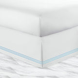 400TC Sateen Solid Cotton Triple Embroidered Tailored Bed Skirt