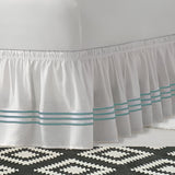 400TC Sateen Solid Cotton Triple Embroidered Wrap Around Bed Skirt
