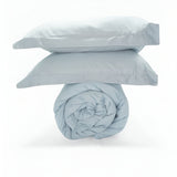 400TC Sateen Solid Cotton Round Duvet Cover Set
