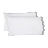 400TC Applique Scalloped Embroidery Cotton Pillowcases (Set Of 2)