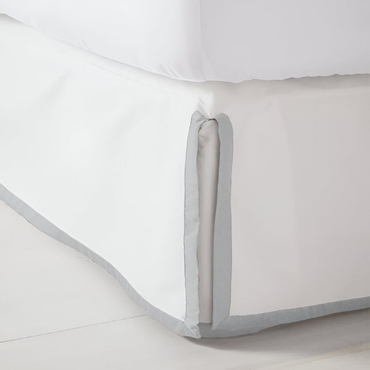 400TC Sateen Solid Cotton Border Frame Tailored Bed Skirt
