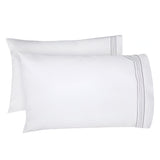 Smart Border 400TC Cotton Embroidery Sateen Solid Pillowcases (Set Of 2)