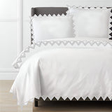 Ashley 400TC Cotton Traingle Embroidery Sateen Solid Duvet Cover Set