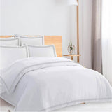 400TC Cotton Triple Edge Embroidery Sateen Solid Duvet Cover Set