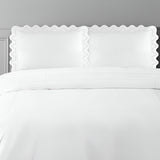 Imaginary Scallop 400TC Cotton Embroidery Sateen Solid Pillow Sham