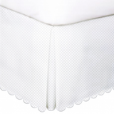 Allena 400TC Sateen Microcheck Cotton Scallop Embroidery Tailored Bed Skirt