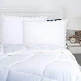 400TC Reverse U Shape Embroidery Cotton Solid Pillow Sham