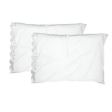 400TC Reverse U Shape Embroidery Cotton Solid Pillowcases (Set Of 2)