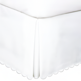 Allena 400TC Sateen Solid Cotton Scallop Embroidery Tailored Bed Skirt