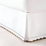 400TC Sateen Cotton Scallop Embroidery & Border Tailored Bed Skirt