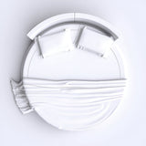 400TC Single Embroidery Sateen Solid Cotton Round Duvet Cover Set