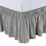 400TC Sateen Solid Cotton Wrap Around Bed Skirt