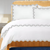 400TC U Shape Applique Embroidery Cotton Duvet Cover Set